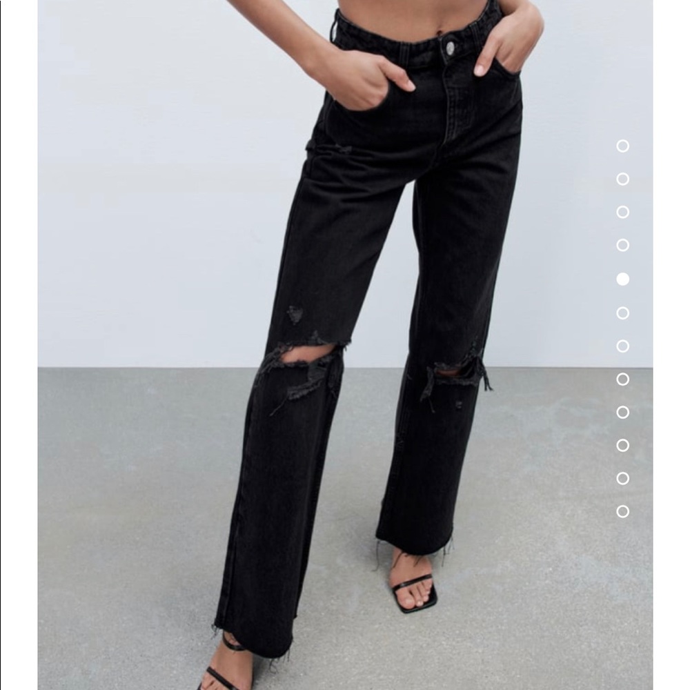 Zara black ripped jeans